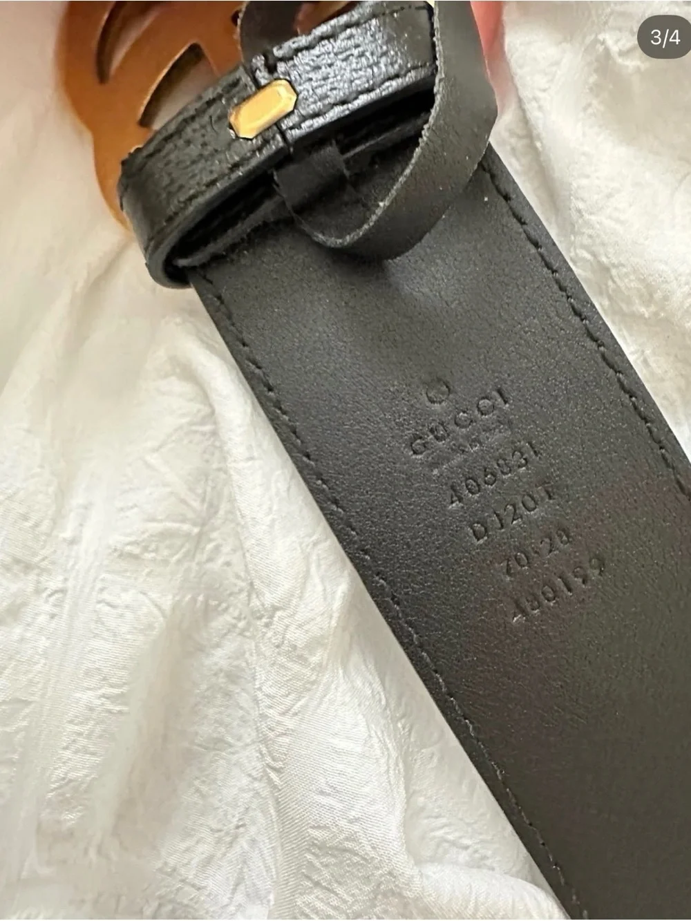 Gucci Black Leather Belt with Gold Double G Buckle